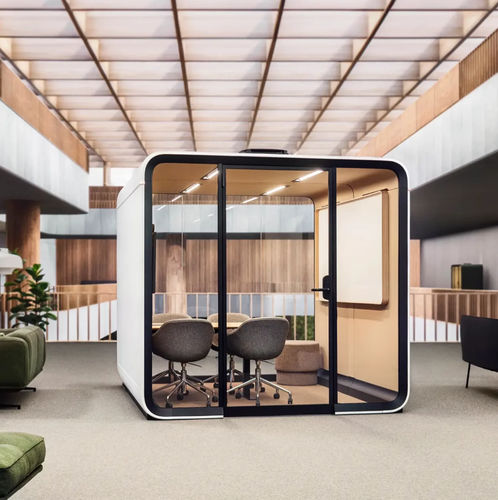 POD-Büro / mit integrierter Beleuchtung - FRAMERY SIX™ - Framery Oy - Akustik / mit Glastür / mit integrierter Steckdose