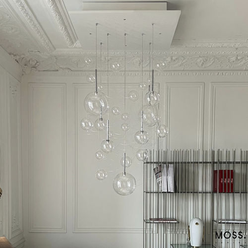 Moderner Kronleuchter - B7 - ISA MOSS - Muranoglas / mit Kugeln / LED
