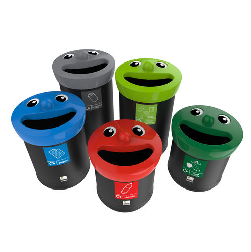 Polyethylen-Abfallbehälter - SMILEY FACE  - leafield envirobin - System / für Schulen / Einzel