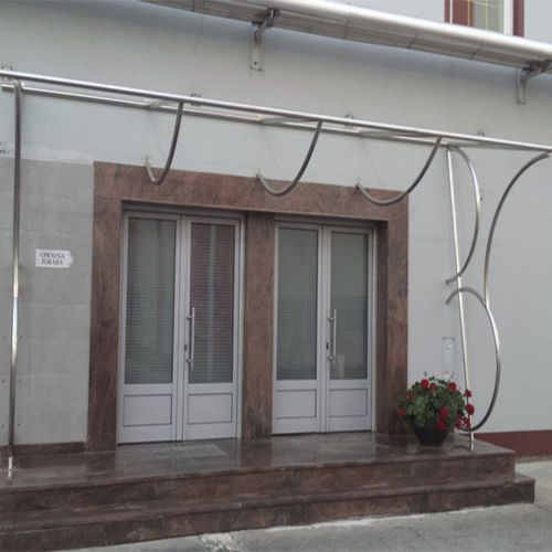 Vordach für Tür - Ban-Inox - Edelstahl / Glas / schräg