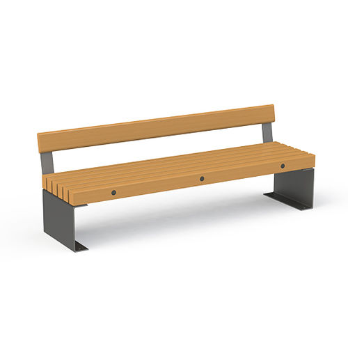 Moderne Bank für den öffentlichen Raum - LAGON  - Activia Mobilier Urbain - Holz / galvanisiertem Stahl / mit Rückenlehne