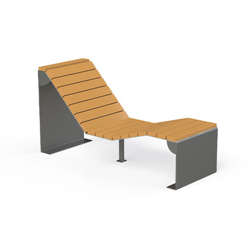 Moderne Sonnenliege - LAGON  - Activia Mobilier Urbain - galvanisiertem Stahl / Holz / für öffentliche Bereiche