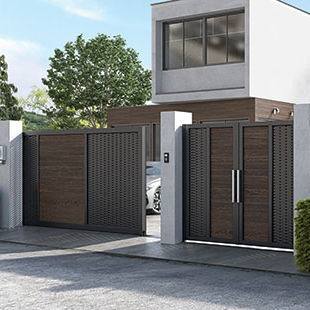 Einflügeliges Tor - WAVE SOLUTION - ALUMINCO - Schiebe / rechts / Metall