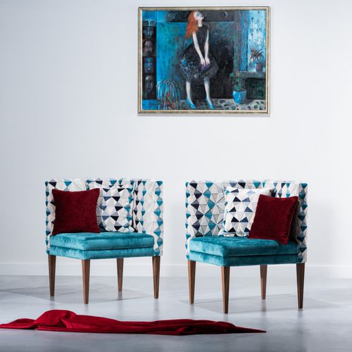 Moderner Sessel - GEMINI - Ziemann Home Design - Stoff / amerikanischer Nussbaum / Eck