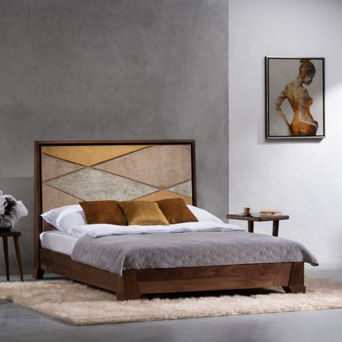Doppelbett - DÉCOR - Ziemann Home Design - modern / gepolstertes Kopfteil / mit Nachttisch
