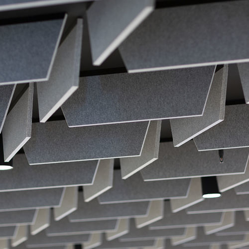 PET-Akustikbaffel - FRONTIER™ - AUTEX ACOUSTICS - hängend / rechteckig / Dekor