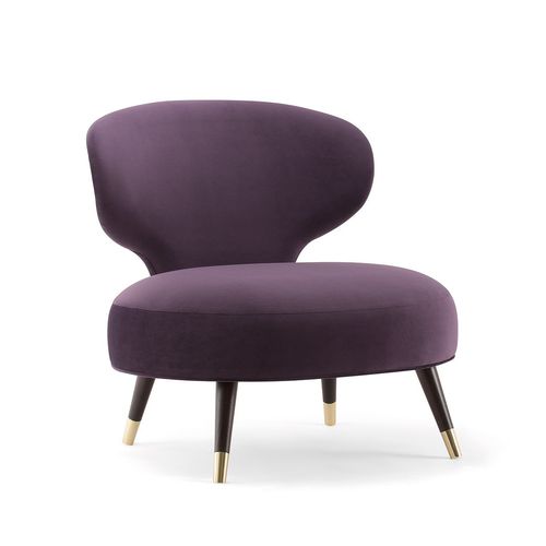 Moderner Kaminsessel - ELLE LOUNGE CHAIR 064 P - TIROLO SRL - Stoff / violett / für Hotels