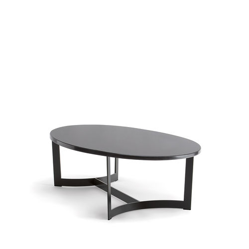 Moderner Couchtisch - HUGO 088 H30 NO - TIROLO SRL - Massivholz / Marmor / Gestell aus verchromtem Metall