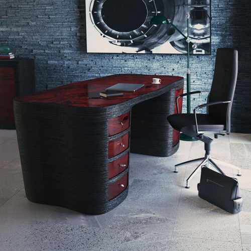 Chefschreibtisch - REDWOOD - Thomas Mucha - modern / Eiche / lackiertes Holz