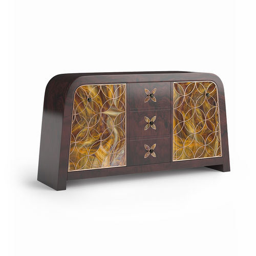 Kleiderschrank / Art Deco - MARRAKECH CLASSIC - Thomas Mucha - gebeiztes Holz / Glas / Bronze