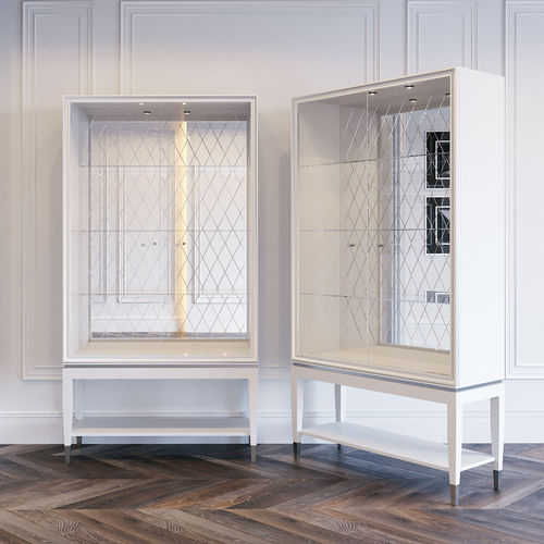 Moderne Vitrine - SILVER LINE - ITALIANELEMENTS - Glas / Esche / Edelstahl