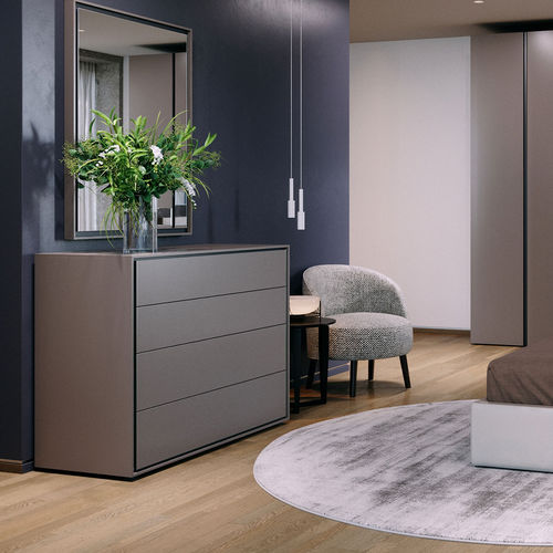 Moderne Kommode - MODE 120 - ITALIANELEMENTS - lackiertes MDF / melaminbeschichtet / 4 Schubladen