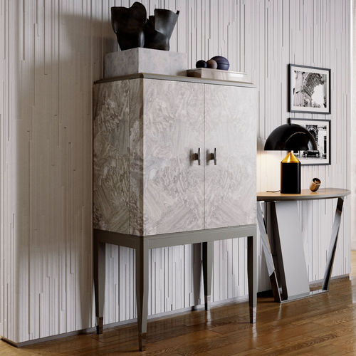 Moderner Barschrank - G.BAR RADICA NOCE  - ITALIANELEMENTS - lackiertes Holz / Nussbaum / mit integrierter Beleuchtung
