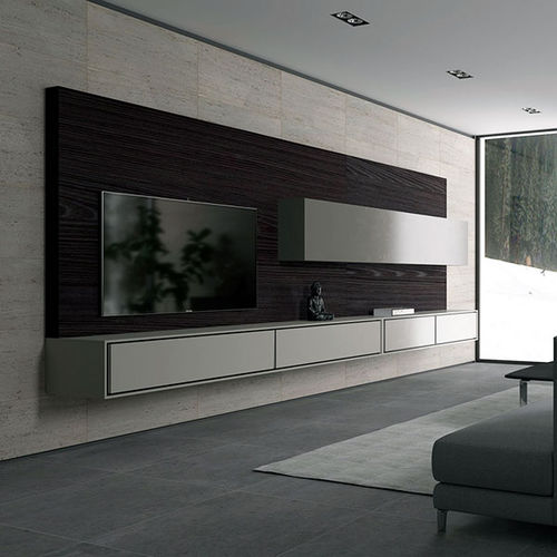 Moderne Wohnwand - MODE MDC20 - ITALIANELEMENTS - Eiche / lackiertes MDF / Modul