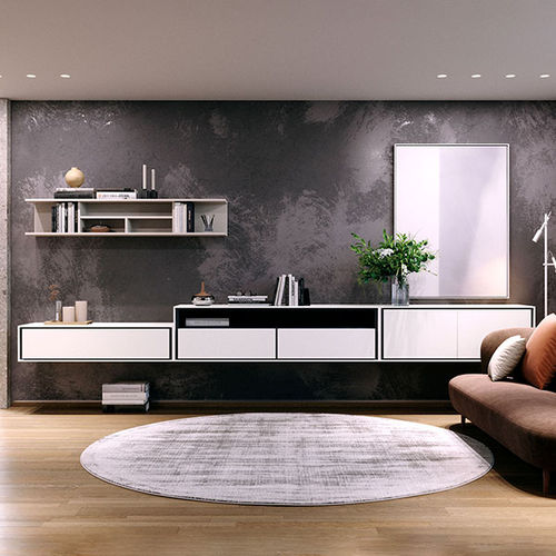 Moderne Wohnwand - MODE MDC28 - ITALIANELEMENTS - lackiertes MDF / für TV / mit Schublade