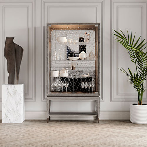 Klassische Vitrine - SILVERLINE - ITALIANELEMENTS - auf Beinen / Glas / Esche
