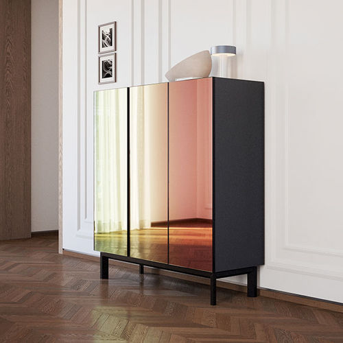 Hohes Sideboard - FULVIA - ITALIANELEMENTS - modern / Holzfurnier / Metall