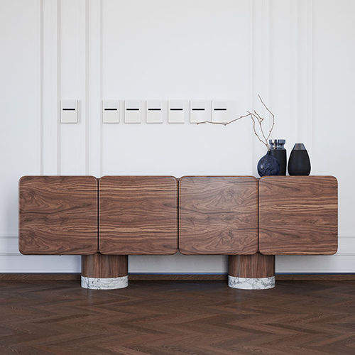 Sideboard mit hohen Beinen - GRANDE! - ITALIANELEMENTS - modern / Nussbaum / Marmor