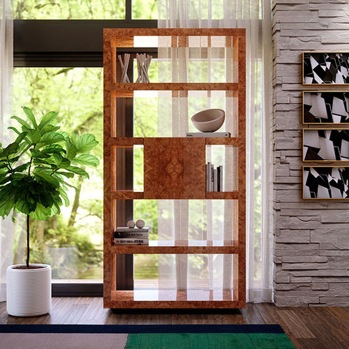 Hohes Regal - CARLA - ITALIANELEMENTS - modern / Kastanienholz / mit Stauraum