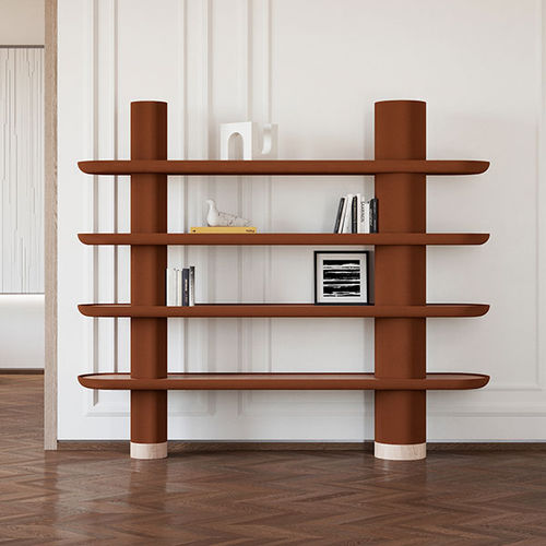 Hohes Regal - GRANDE! - ITALIANELEMENTS - modern / Holz / Leder