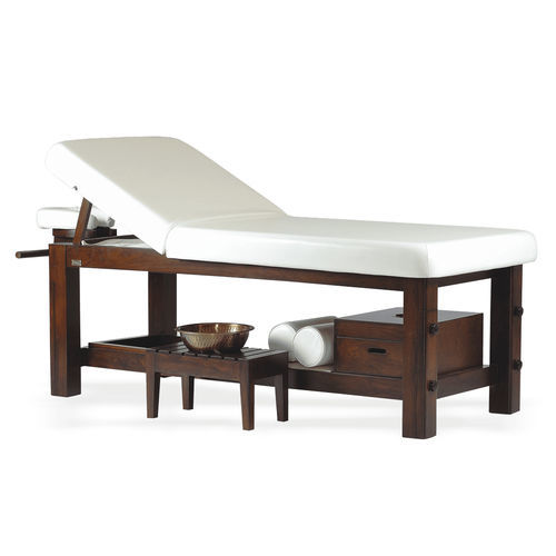 Massageliege für Spas - Shirodhara - Esthetica Spa and Salon Resources Private Limited - Holz / mit Stauraum / schrägstellbar