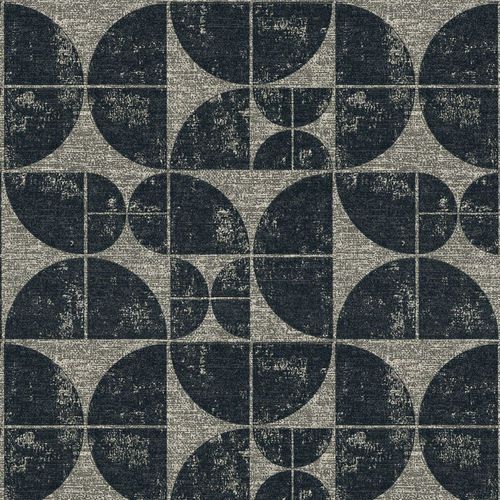 Moderne Tapete - ACTON - IAN MANKIN - geometrisches Muster / Stoffoptik / grau