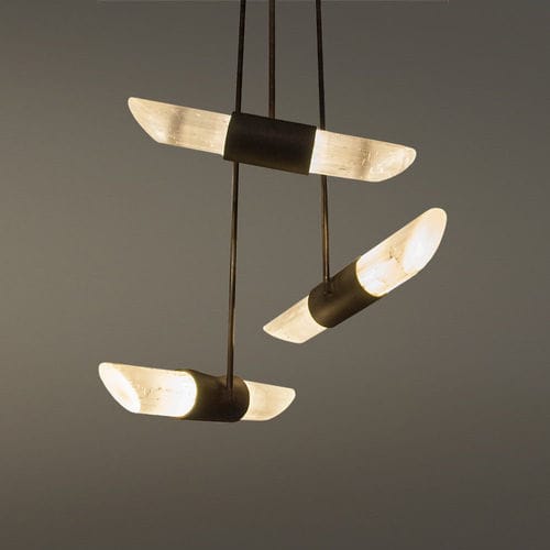 Moderner Kronleuchter - VELA - Hilliard - Bronze / Stein / LED