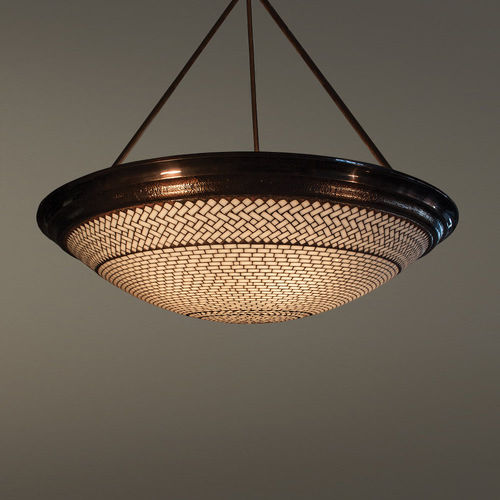 Hängelampe - BRAIDED DOME - Hilliard - Bronze / Glas / klassisch