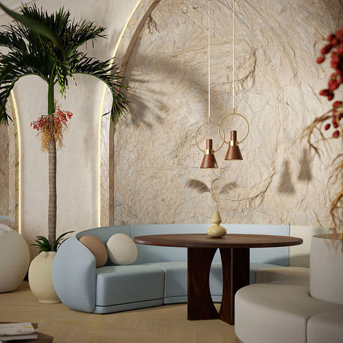 Moderner Esstisch - Taylor - WOOD TAILORS CLUB - Nussbaum / Messing / Gestell aus Nussbaum