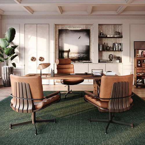 Moderner Bürostuhl - Thomas II - WOOD TAILORS CLUB - für den Innenraum / Leder / Gestell aus Stahl