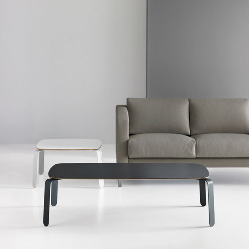Moderner Couchtisch - CUA - Mobboli - Sperrholz / Gestell aus Metall / rechteckig