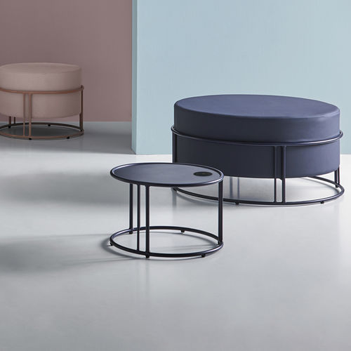 Moderner Couchtisch - UP - Mobboli - aus lackiertem Stahl / Gestell aus bemaltem Stahl / rund