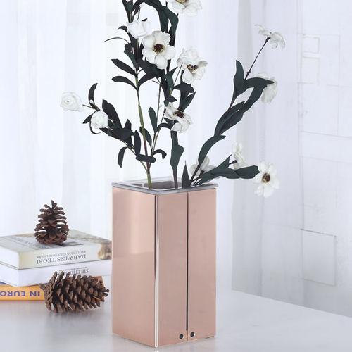 Moderne Vase - SANTA - camino - Glas / Holz / Metall