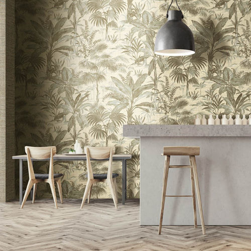 Moderne Tapete - TROPICAL - SIRPI - Vinyl / Blumenmotiv / Stoffoptik