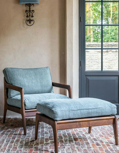 Moderner Sessel - HENRI  - Defleure Home Collection - Stoff / Leder / Esche