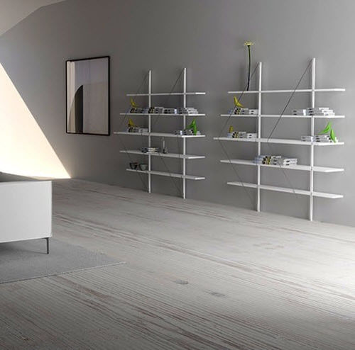 Wandmontiertes Regal - VOILE - Trackdesign - modern / Edelstahl / COR-TEN®-Stahl