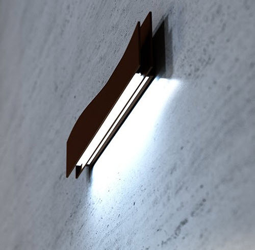 Moderne Wandleuchte - ESSE 002 - Trackdesign - für den Innenraum / COR-TEN®-Stahl / rechteckig