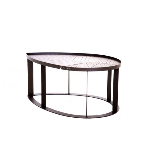 Moderner Couchtisch - LILA - Trackdesign - COR-TEN®-Stahl / Gestell aus Stahl / oval