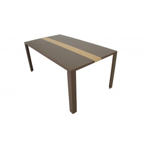 Moderner Tisch - LINEAR - Trackdesign - Eiche / Gestell aus COR-TEN®-Stahl / rechteckig