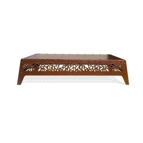 Moderner Couchtisch - HANAMI  - Trackdesign - Cortenstahl / Gestell aus Stahl / rechteckig