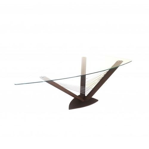 Bodenstehender Schreibtisch - SAIL - Trackdesign - modern / Hartglas / transparent