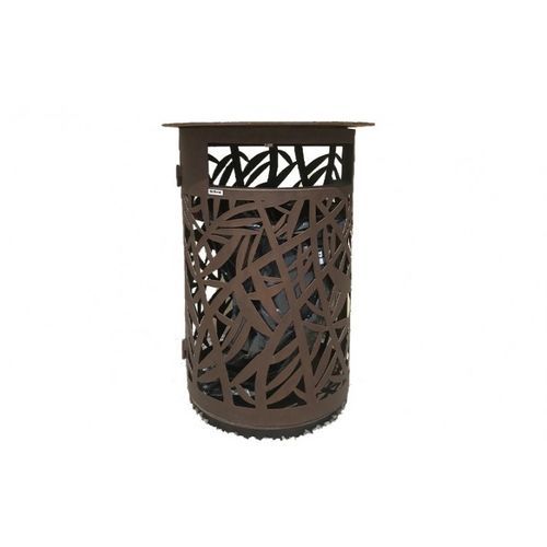 Park-Abfallbehälter - FEUILL’AGE  - Trackdesign - COR-TEN®-Stahl / ohne Deckel / für Außenbereich