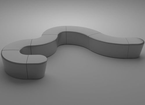 Moderne Bank für den öffentlichen Raum - ML03 - Astrini Design - Polyester / Laminat / modular
