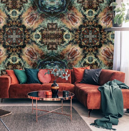 Moderne Tapete - BIJOUX - La Aurelia Design - Motiv / Stoffoptik / mehrfarbig