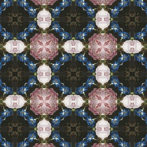 Moderne Tapete - ORNAMENTAL - La Aurelia Design - Blumenmotive / Stoffoptik / mehrfarbig