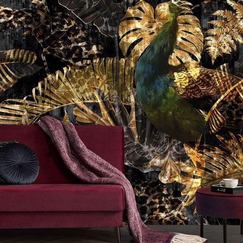 Moderne Tapete - PARADISE - La Aurelia Design - Naturmotiv / Stoffoptik / gold