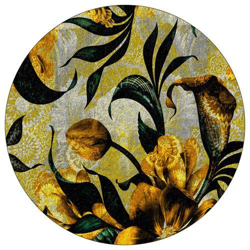 Tuft-Teppichboden - HIDDEN TREASURE - La Aurelia Design - Synthetik / Blumenmotiv / gelb