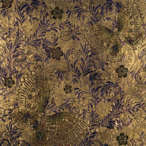 Moderne Tapete - ROYALTY - La Aurelia Design - Motiv / Stoffoptik / gold