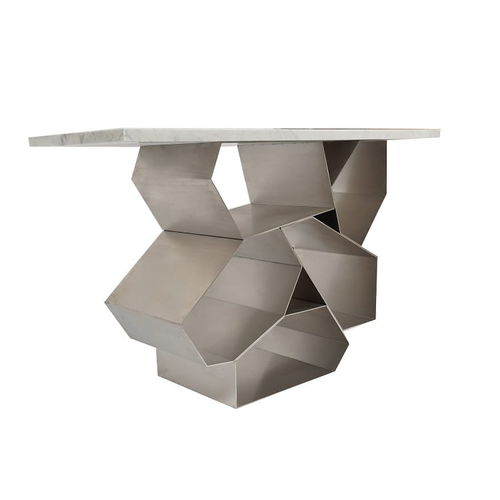 Moderner Konsolentisch - LUXURY HONEY - ARTISS DESIGN - Marmor / Gestell aus rostfreiem Edelstahl / rechteckig