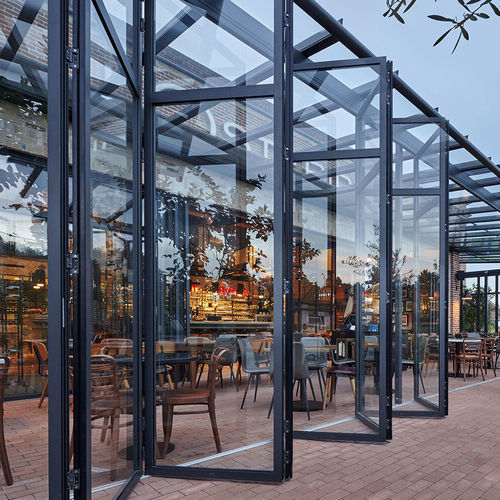 Glasfaltwand - PIEGA - Aluminante - Aluminium / mit Doppelverglasung / wärmeisoliert